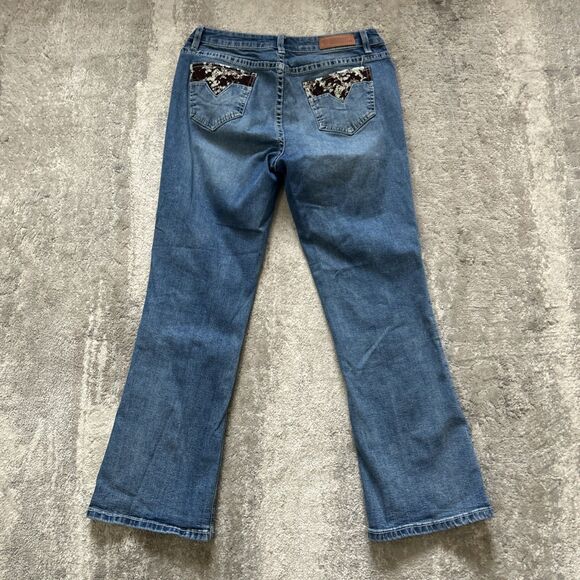 Rock & Roll Jeans Womens 30x30 Mid Rise Riding Western Rodeo Cowgirl Bootcut - Picture 7 of 9